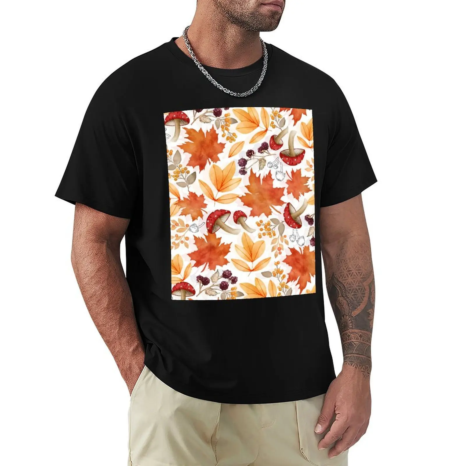Autumn leaves and mushrooms T-Shirt T-shirts man blanks quick drying shirts graphic tee men
Autumn leaves and mushrooms T-Shirt T-shirts man blanks quick drying shirts graphic tee men