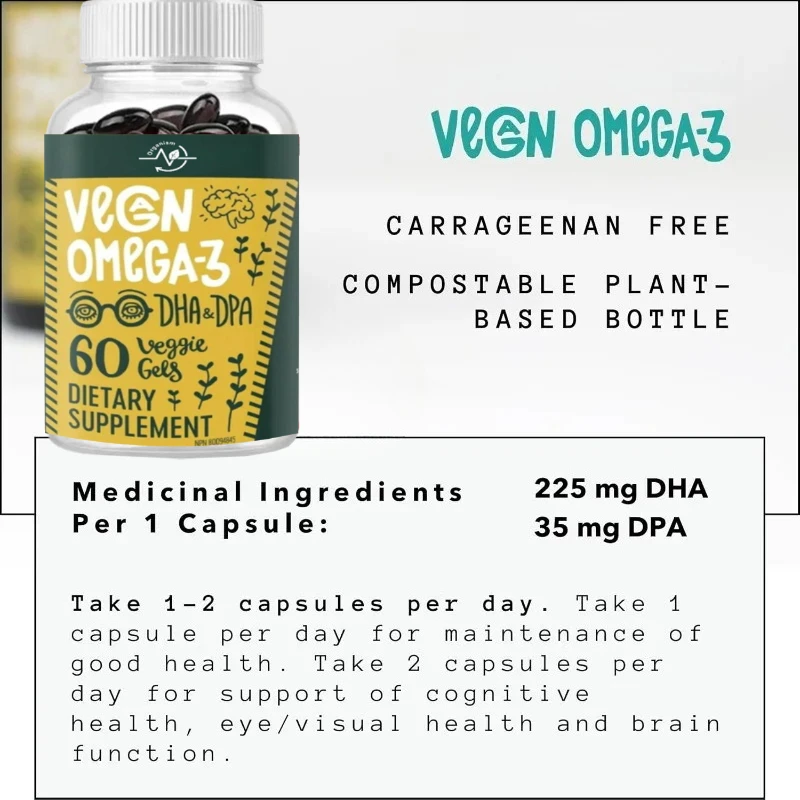 Seaweed Oil Omega 3 DHA DPA 60 Capsules for All round Health Support Supplement for Daily Intake
Seaweed Oil Omega 3 DHA DPA 60 Capsules for All round Health Support Supplement for Daily Intake