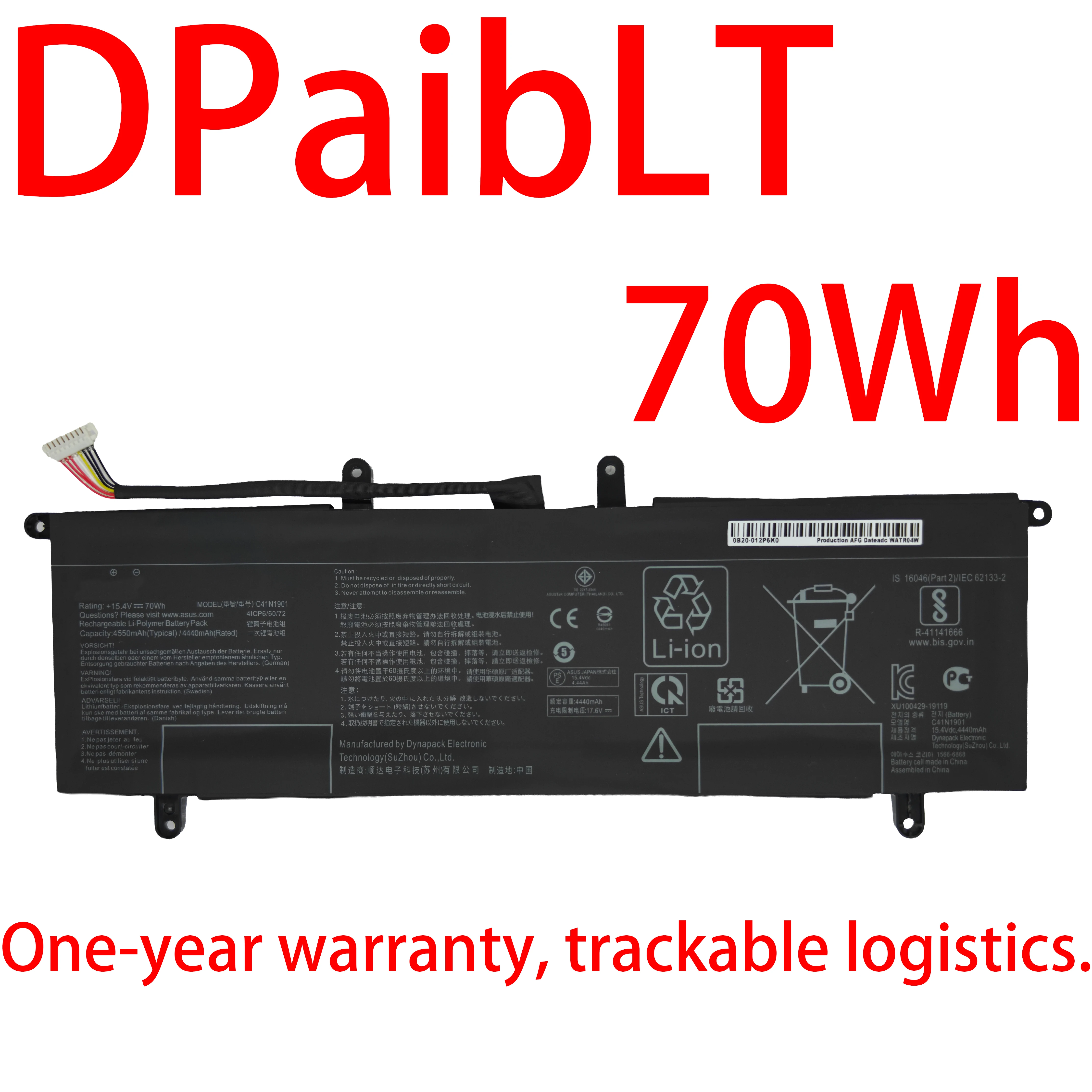 DPaibL NEW 70Wh C41N1901 LAPTOP BATTERY For ASUS ZenBook Duo UX481FA UX481FL UX481F UX481FLY UX4000F UX4000FL 0B200-03520000
DPaibL NEW 70Wh C41N1901 LAPTOP BATTERY For ASUS ZenBook Duo UX481FA UX481FL UX481F UX481FLY UX4000F UX4000FL 0B200-03520000