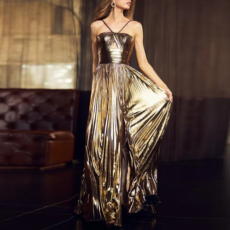 Casual Sleeveless Waist Split Dress Club Party Backless Hollow Out Long Dress Women's Clothes Summer Off Shoulder Banquet Dress
Casual Sleeveless Waist Split Dress Club Party Backless Hollow Out Long Dress Women's Clothes Summer Off Shoulder Banquet Dress
