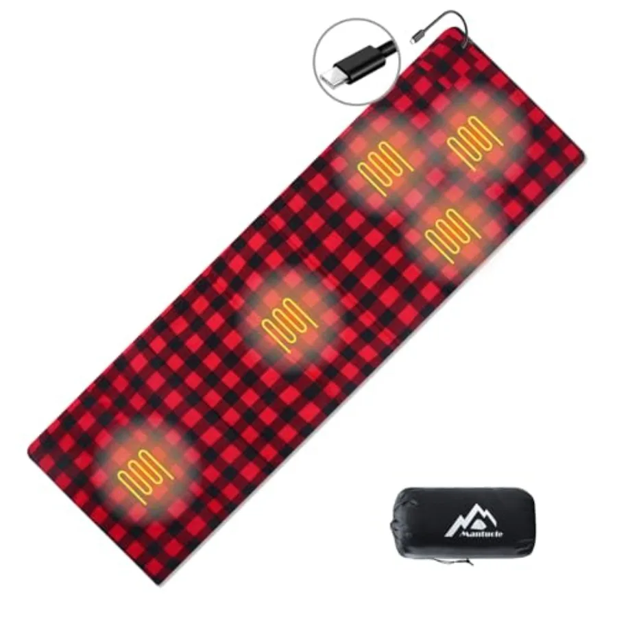 Heated Sleeping Bag pad Heated Sleeping Bag Liner 5 Heating Zones Operated by 5V/3A Type-C Battery Power Bank Battery NOT Inclu
Heated Sleeping Bag pad Heated Sleeping Bag Liner 5 Heating Zones Operated by 5V/3A Type-C Battery Power Bank Battery NOT Inclu