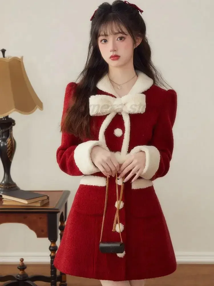 aa waq99 Red Warm Winter Christmas Women Bow Knitted Retro Korean Sweet Mini Dress Long Sleeve France Vintage Dre qq 2025
aa waq99 Red Warm Winter Christmas Women Bow Knitted Retro Korean Sweet Mini Dress Long Sleeve France Vintage Dre qq 2025