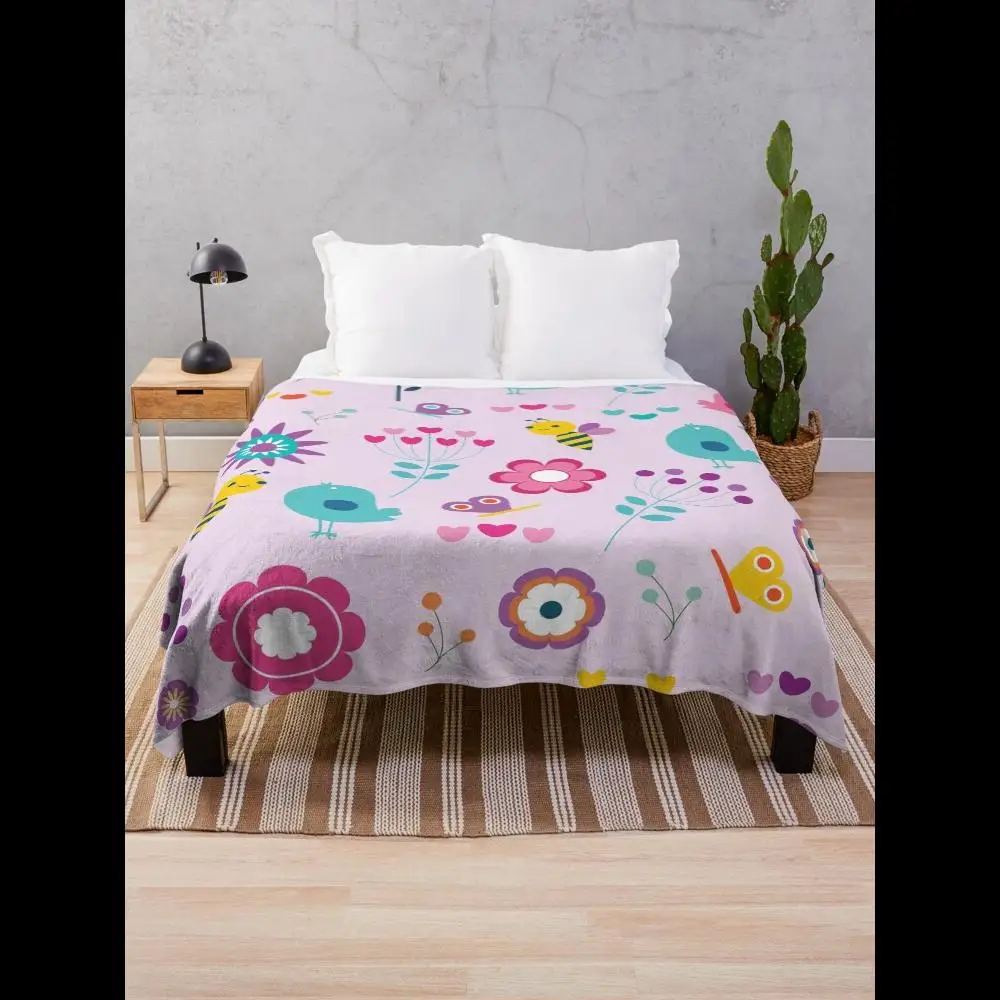 Flowers Leaves and Bird Pattern Cute Floral Print Throw Blanket for Kids Children
Flowers Leaves and Bird Pattern Cute Floral Print Throw Blanket for Kids Children