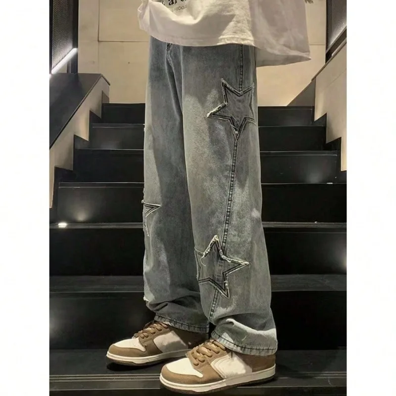 2026 Men's Anime-Style Spring Casual Loose Straight-Leg Jeans With Star Patterns And Fringed Hems
2026 Men's Anime-Style Spring Casual Loose Straight-Leg Jeans With Star Patterns And Fringed Hems