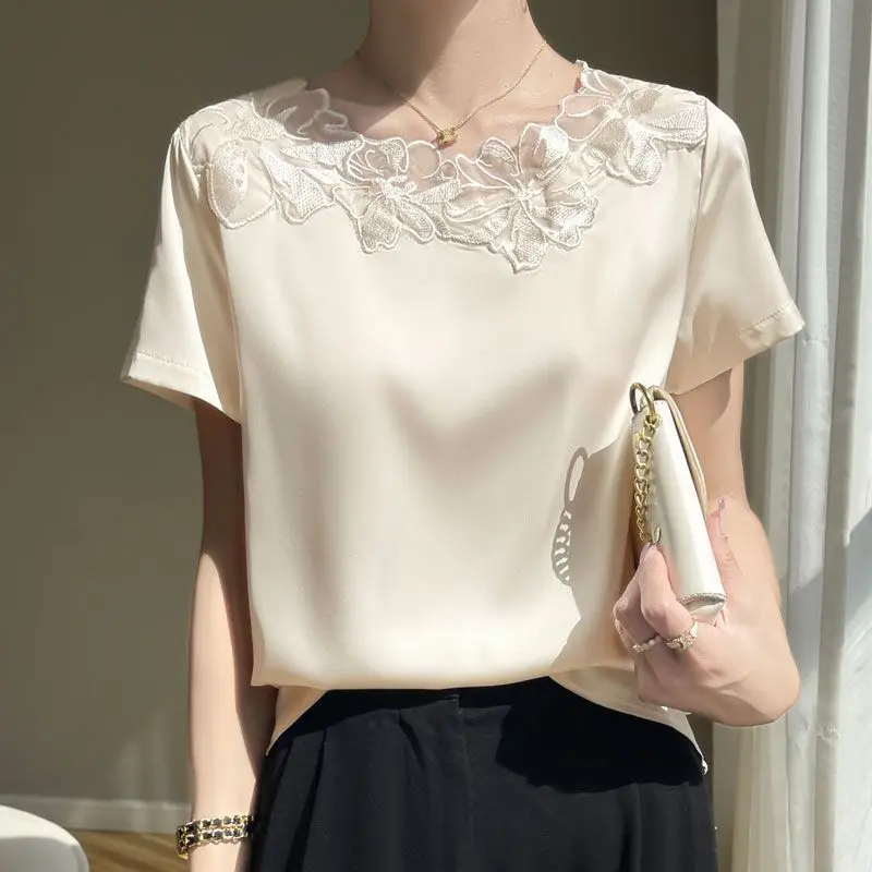 Spring Summer New Fashion Sleeve Round Neck Short Women's Clothing Chiffon Sweet Loose Female Pullovers Clothes Solid T-Shirts
Spring Summer New Fashion Sleeve Round Neck Short Women's Clothing Chiffon Sweet Loose Female Pullovers Clothes Solid T-Shirts