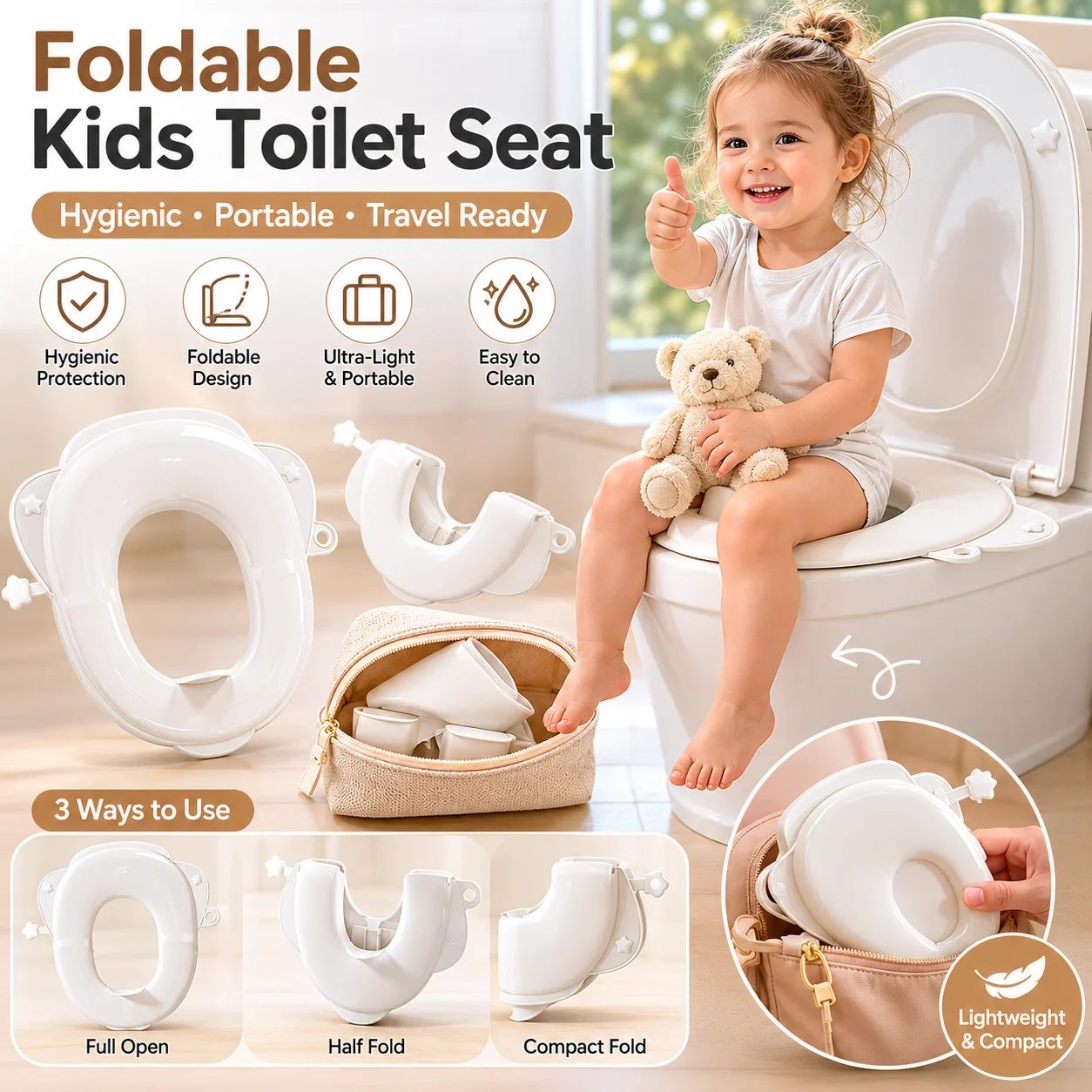 2PC Portable Foldable Kids Toilet Seat Anti Slip Toddler Potty Training Seat Travel Toilet Pad Ideal For Baby Outdoor Trips
2PC Portable Foldable Kids Toilet Seat Anti Slip Toddler Potty Training Seat Travel Toilet Pad Ideal For Baby Outdoor Trips