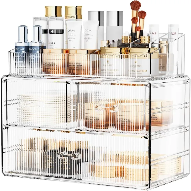 Stackable Cosmetic Organizer, Acrylic Cosmetic Organizer for Dresser, Vanity, Kitchen Cabinet, Bathroom, Under Sink
Stackable Cosmetic Organizer, Acrylic Cosmetic Organizer for Dresser, Vanity, Kitchen Cabinet, Bathroom, Under Sink