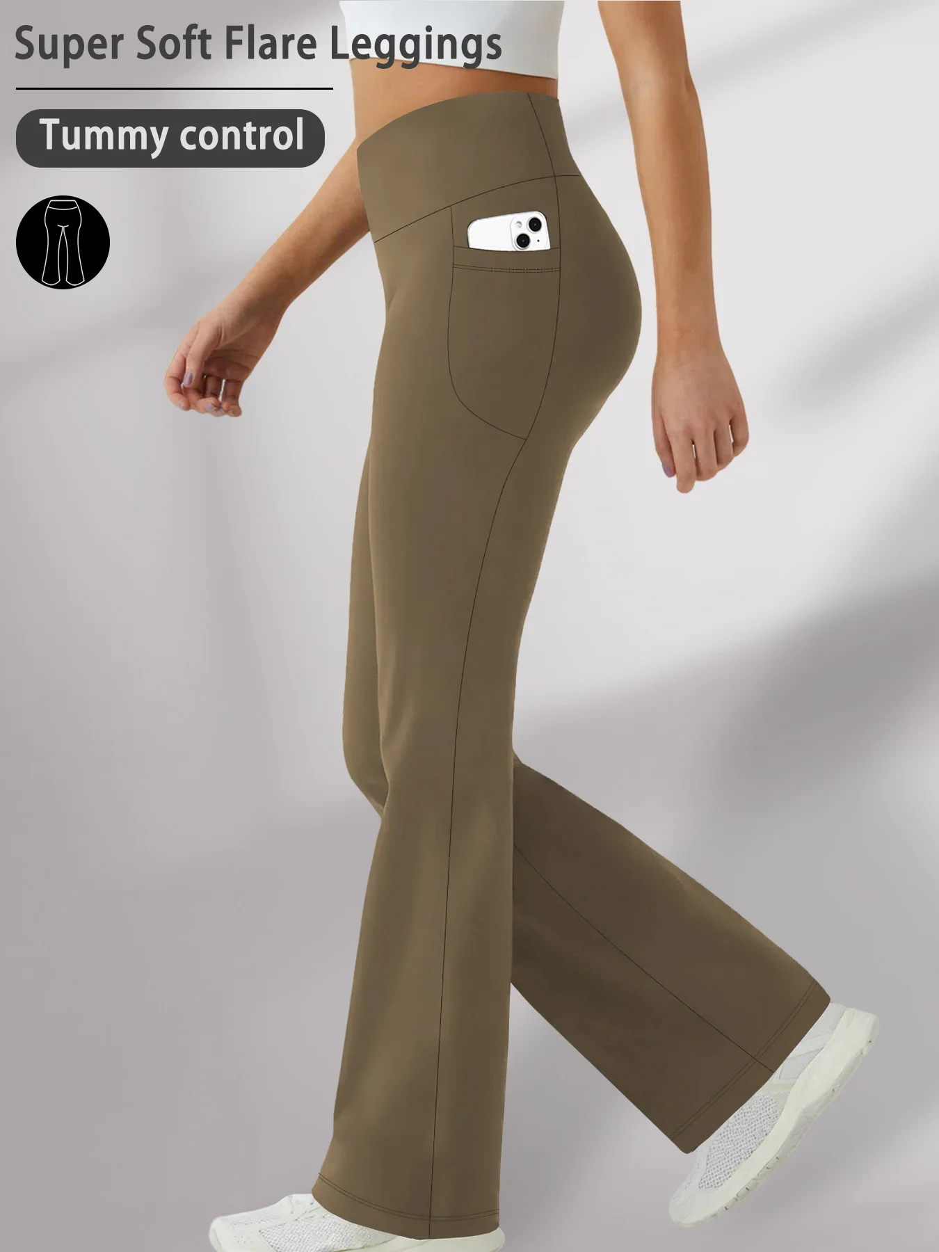 Супермягкие брюки-клеш для женщин с высокой талией, карманами, эффектом утяжки живота, непрозрачные, для тренировок, йоги, дома и повседневной носки
Супермягкие брюки-клеш для женщин с высокой талией, карманами, эффектом утяжки живота, непрозрачные, для тренировок, йоги, дома и повседневной носки