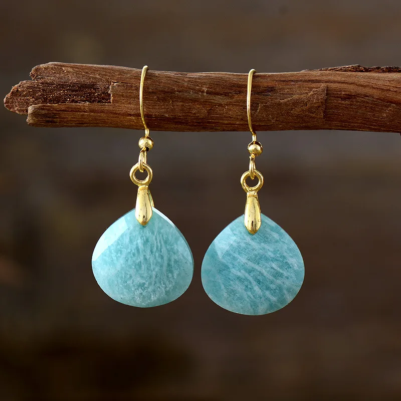Fashion Personalized Water Droplet Natural Stone Pendant Earrings Women European and American Stainless Steel Jewelry Earrings
Fashion Personalized Water Droplet Natural Stone Pendant Earrings Women European and American Stainless Steel Jewelry Earrings