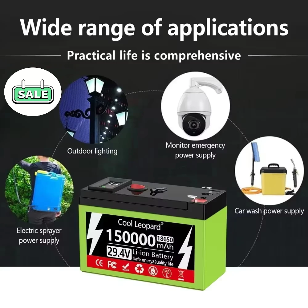 NEW 12V24V29V 150Ah Lithium BatteryPack,Built-in 30A BMS,For Solar EnergyElectric Vehicle Li-ion Battery+12V Charger
NEW 12V24V29V 150Ah Lithium BatteryPack,Built-in 30A BMS,For Solar EnergyElectric Vehicle Li-ion Battery+12V Charger