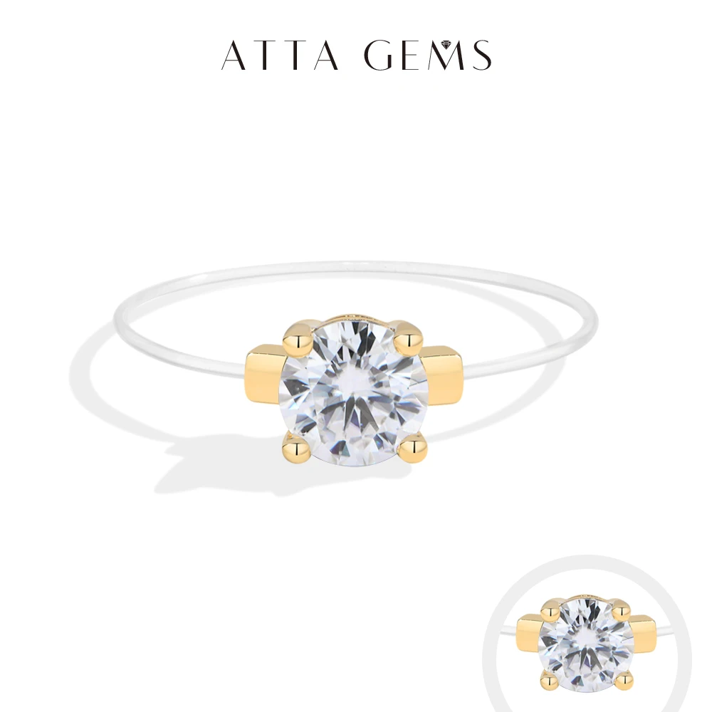 ATTAGEMS 5.5mm Round Moissanite Rings for Women S925 Silver Solitaire Fishing Line Ring Versatile Everyday Jewelry Gifts Choice
ATTAGEMS 5.5mm Round Moissanite Rings for Women S925 Silver Solitaire Fishing Line Ring Versatile Everyday Jewelry Gifts Choice