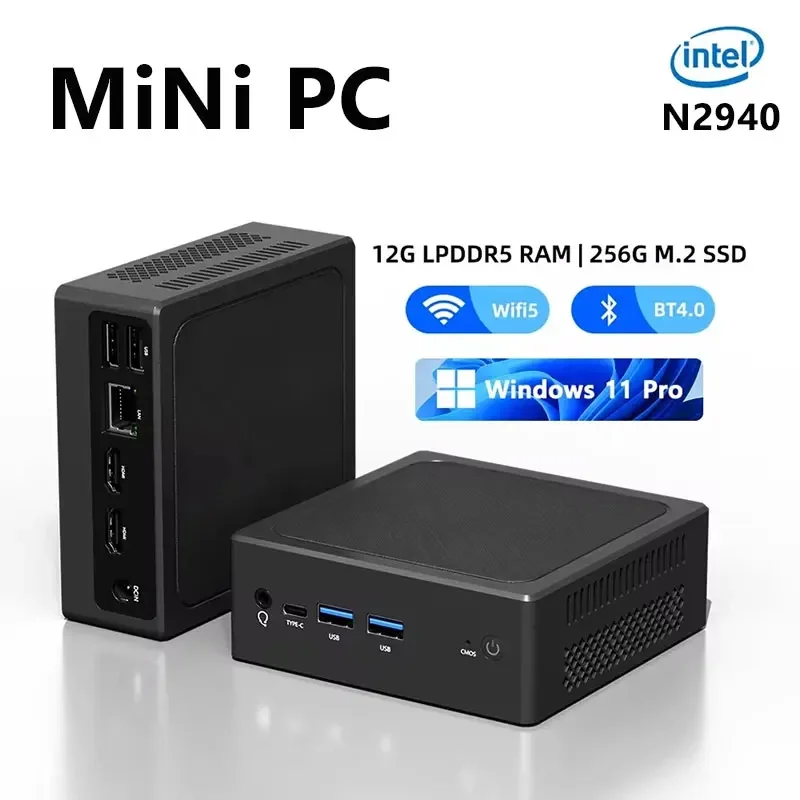 MINI PC Intel N2940 Windows 11 Pro 16G LPDDR5 256G/512G M.2 SSD WIF5 BT4.0 3.4GHz NVME Desktop Computers Support
MINI PC Intel N2940 Windows 11 Pro 16G LPDDR5 256G/512G M.2 SSD WIF5 BT4.0 3.4GHz NVME Desktop Computers Support