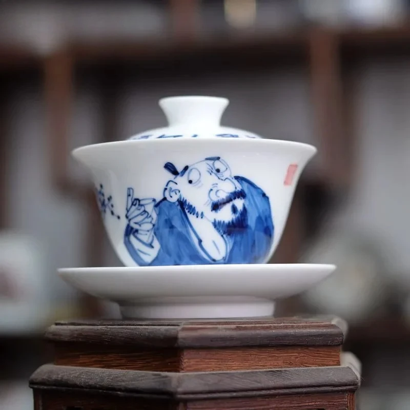 170ml Blue And White Porcelain Figure Painting Gaiwan Ancient Tea Tureen Tea Bowl With Lid Kit Tea Making Cover Bowl Teaware Cha
170ml Blue And White Porcelain Figure Painting Gaiwan Ancient Tea Tureen Tea Bowl With Lid Kit Tea Making Cover Bowl Teaware Cha