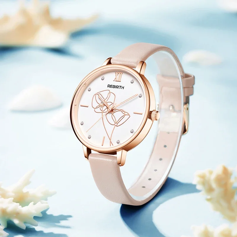 Rebirth Leather Wrist Watches for Women Gift Simple Leather Band Rose Gold Luxury Elegant Brand Female Clock Relogio Feminino
Rebirth Leather Wrist Watches for Women Gift Simple Leather Band Rose Gold Luxury Elegant Brand Female Clock Relogio Feminino