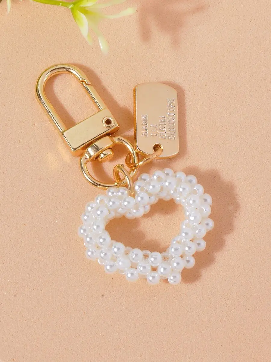 Faux Pearl Heart Charm Keychain Bag Pendant Phone Ornament Gift for Teen Girls Women College Students Teachers White-Collar Work
Faux Pearl Heart Charm Keychain Bag Pendant Phone Ornament Gift for Teen Girls Women College Students Teachers White-Collar Work