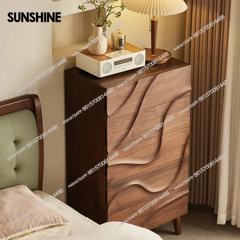 Nordic simple solid wood locker household bedroom wave chest of drawers
Nordic simple solid wood locker household bedroom wave chest of drawers