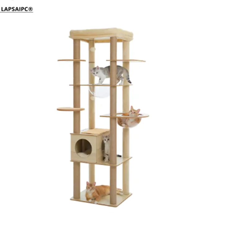 Multi-Level Cat Tree for Indoor Wood Cat Tower with Scratching Posts Spacious Condo Hammock Top Perch Cat Scratcher Cat Toys
Multi-Level Cat Tree for Indoor Wood Cat Tower with Scratching Posts Spacious Condo Hammock Top Perch Cat Scratcher Cat Toys