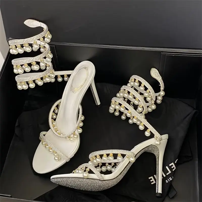 Eilyken New Fashion Crystal Pearl Pendant Ankle Strap Women Sandals Street Style Thin High Heels Carnival Prom Party Shoes
Eilyken New Fashion Crystal Pearl Pendant Ankle Strap Women Sandals Street Style Thin High Heels Carnival Prom Party Shoes