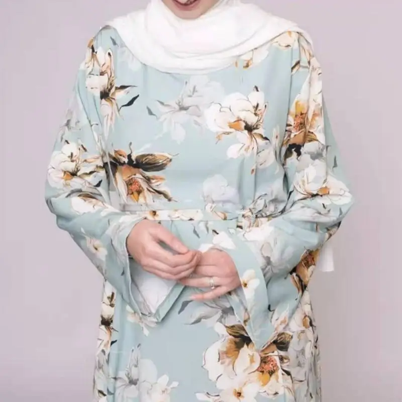 49MF Floral Printting Ramadan Muslim Dress Abayas Lace Up Casual Dubai Turkey Islam Clothing Kaftan Robe for Womens Girls
49MF Floral Printting Ramadan Muslim Dress Abayas Lace Up Casual Dubai Turkey Islam Clothing Kaftan Robe for Womens Girls