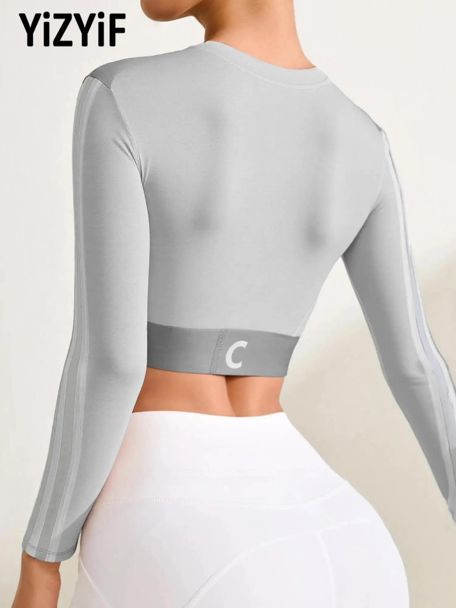 Women Letter Printed Hem Crop Top Long-sleeve Quick-drying Fitness Yoga T-shirt for Workout Sports Running Pilates
Women Letter Printed Hem Crop Top Long-sleeve Quick-drying Fitness Yoga T-shirt for Workout Sports Running Pilates