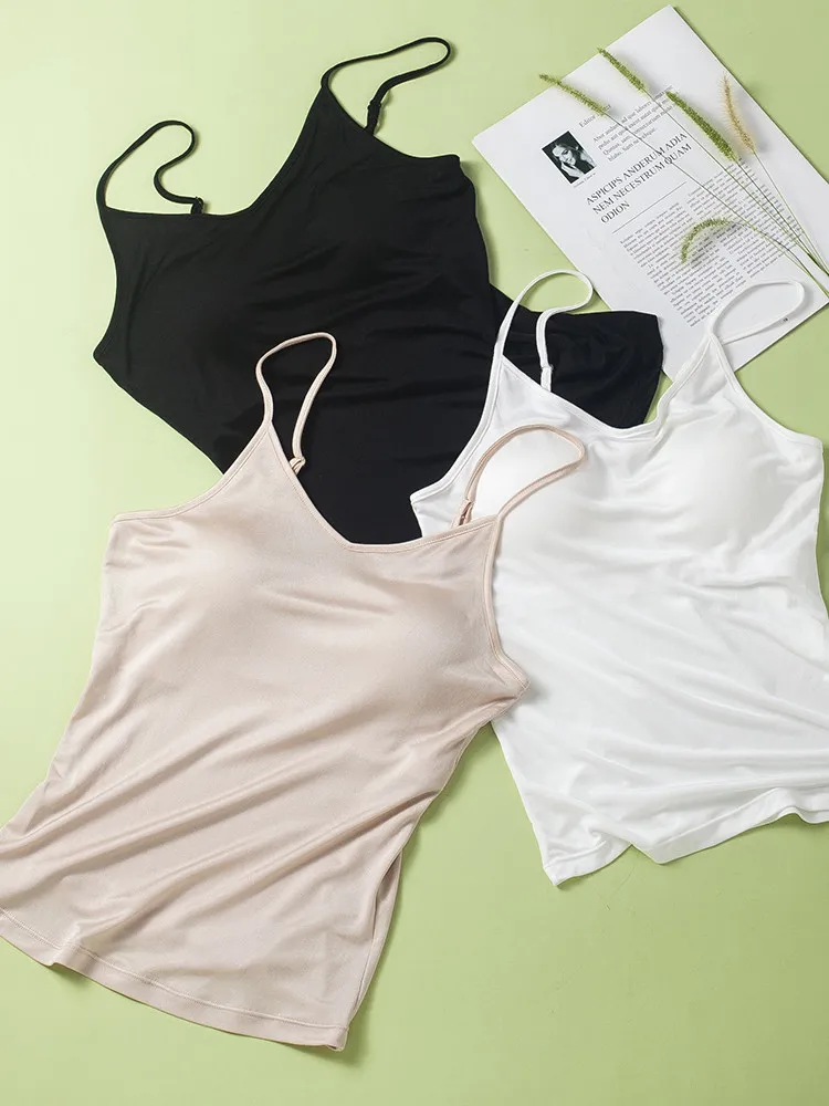 VV Women's Silk Tank Top Inteated Design Breathable Comfortable Versatile Base irt Summer V-ne Ciwalk Suitable
VV Women's Silk Tank Top Inteated Design Breathable Comfortable Versatile Base irt Summer V-ne Ciwalk Suitable