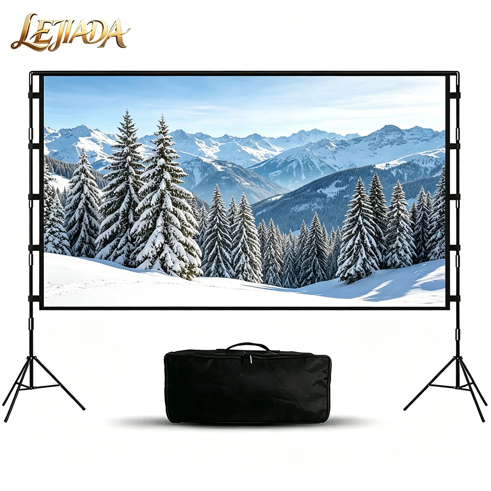 LEJIADA New 16:9 Anti-Light Portable Metal Double Triangle Bracket Assembly Outdoor HD Thicken Projection Screen 84/100/120 Inch
LEJIADA New 16:9 Anti-Light Portable Metal Double Triangle Bracket Assembly Outdoor HD Thicken Projection Screen 84/100/120 Inch