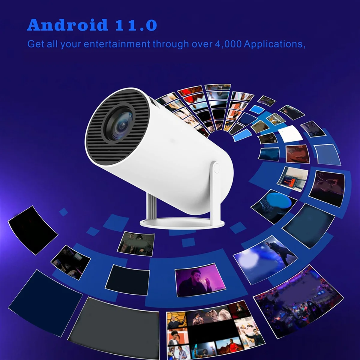 Projector 4K HD 120 Lumens Portable Home Projector Android System Multi-Function Projector with EU Plug
Projector 4K HD 120 Lumens Portable Home Projector Android System Multi-Function Projector with EU Plug