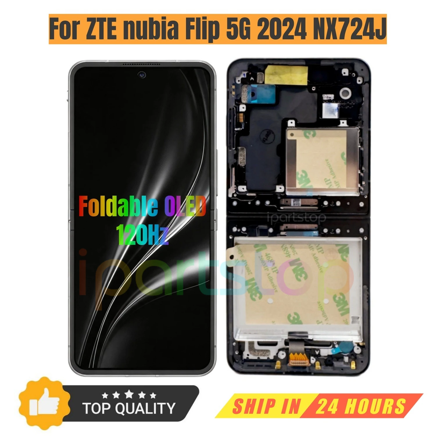 iParts Replacement Display for ZTE nubia Flip 5G 2024 NX724J Foldable OLED Touch Screen Digitizer With Front Frame Assembly OEM
iParts Replacement Display for ZTE nubia Flip 5G 2024 NX724J Foldable OLED Touch Screen Digitizer With Front Frame Assembly OEM