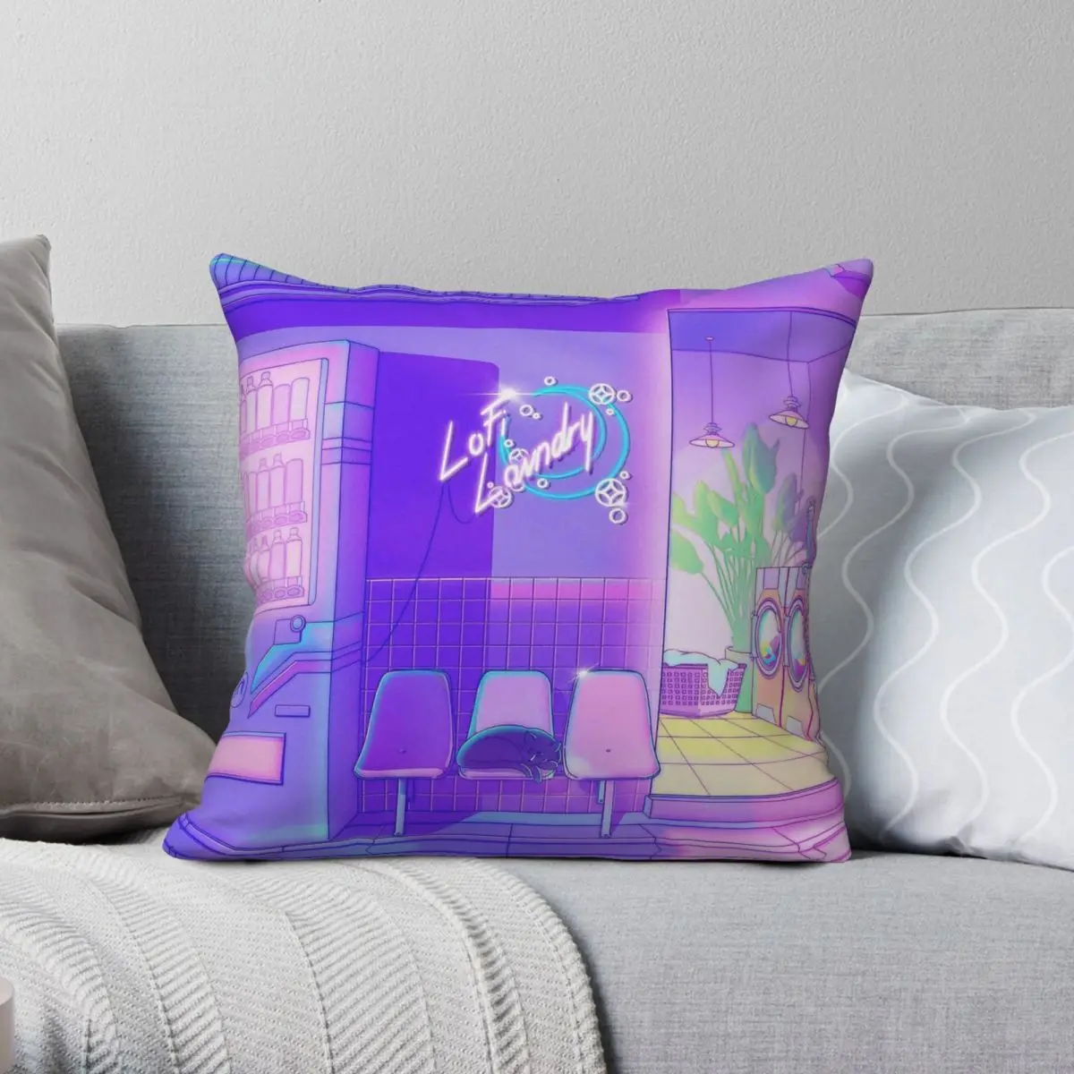 Lofi Laundry Cat Неоновая квадратная наволочка из полиэстера, льна, бархата, креативный декор на молнии, наволочка для домашней подушки
Lofi Laundry Cat Неоновая квадратная наволочка из полиэстера, льна, бархата, креативный декор на молнии, наволочка для домашней подушки