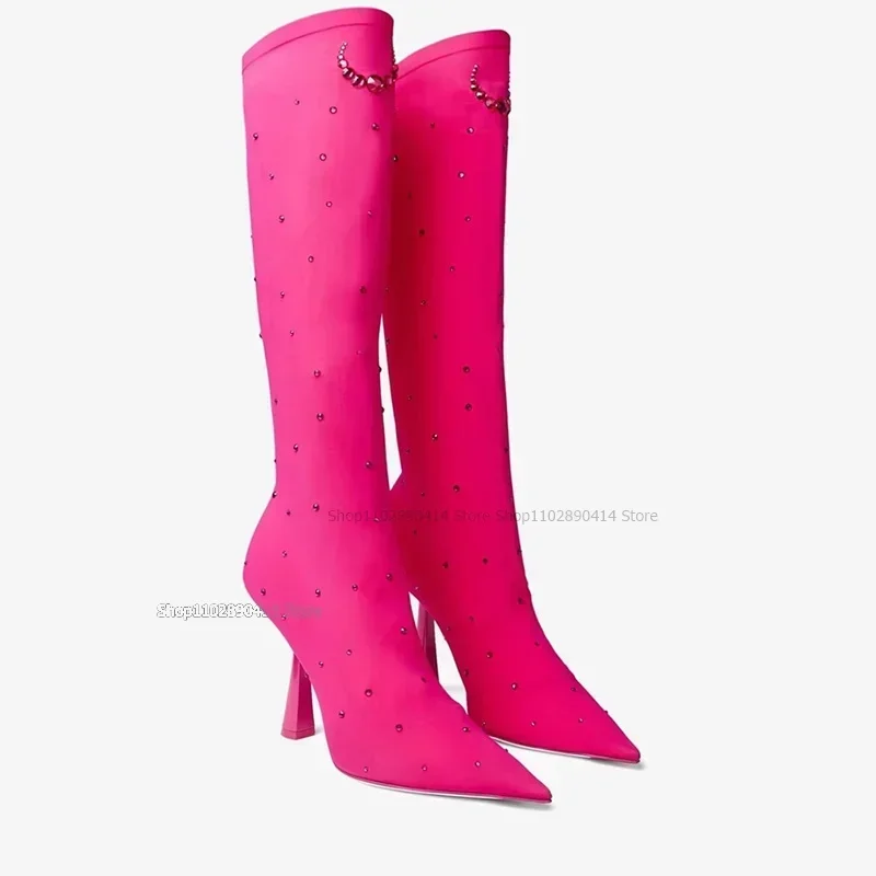 Rose Red Crystal Rivet Decor Elastic Boots Over The Knee Slip On Women Shoes Thin Heels Pointy Toe Sexy 2023 Zapatos Para Mujere
Rose Red Crystal Rivet Decor Elastic Boots Over The Knee Slip On Women Shoes Thin Heels Pointy Toe Sexy 2023 Zapatos Para Mujere
