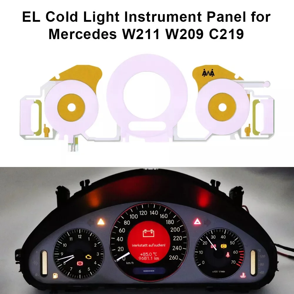 Приборная панель EL Cold Light для Mercedes W209 C219 W211
Приборная панель EL Cold Light для Mercedes W209 C219 W211