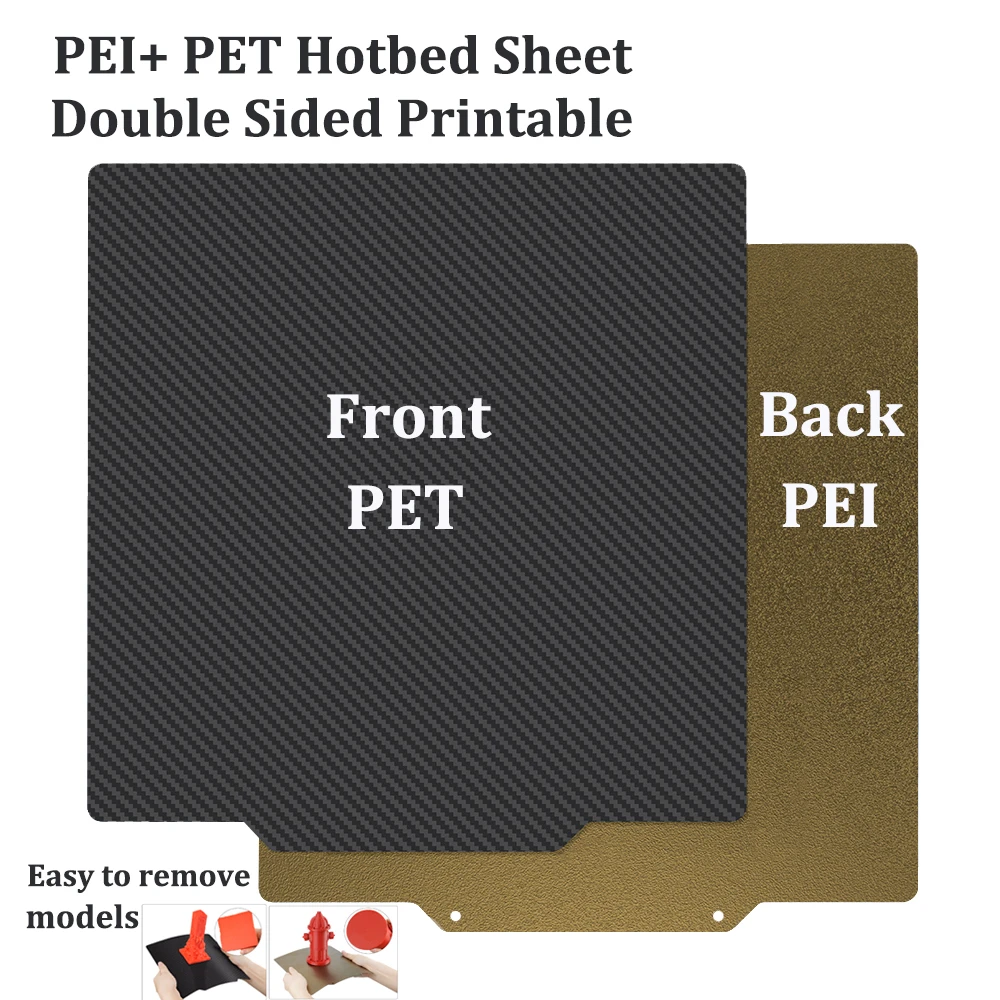 Two-sided Print 3D Printer Hotbed PEO PET PEI Spring Steel Plate Heatbed Sheet PEI Flex Magnetic Base For Ender 3 Ender 5 CR10
Two-sided Print 3D Printer Hotbed PEO PET PEI Spring Steel Plate Heatbed Sheet PEI Flex Magnetic Base For Ender 3 Ender 5 CR10