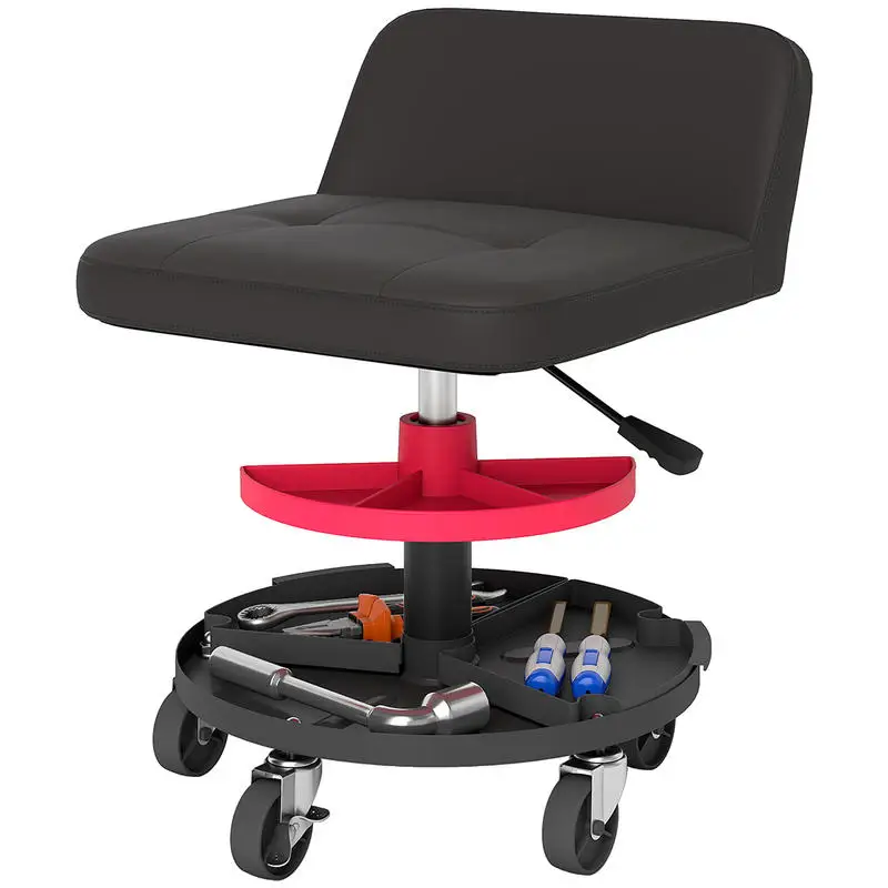 Rolling Creeper Garage Stool, 300 LBS Capacity Mechanic Stool with 360° Wheels, Tool Tray, Adjustable Height, Black
Rolling Creeper Garage Stool, 300 LBS Capacity Mechanic Stool with 360° Wheels, Tool Tray, Adjustable Height, Black