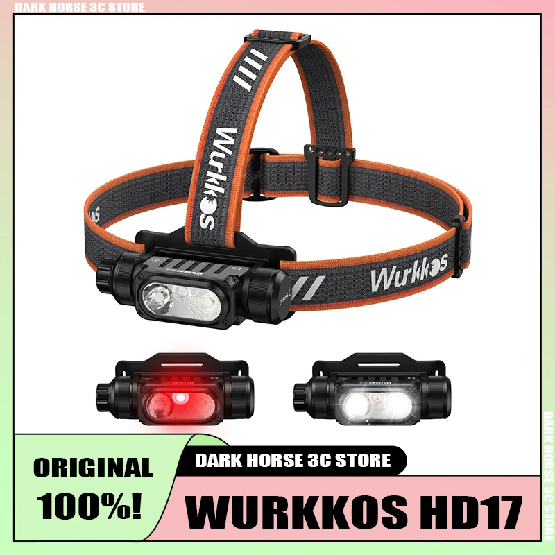 Wurkkos HD16 Headlamp, 2500 Lumens Red/white Dual-color Light and Auto-dimming Function 18650 Outdoor Waterproof Flashlight Gift
Wurkkos HD16 Headlamp, 2500 Lumens Red/white Dual-color Light and Auto-dimming Function 18650 Outdoor Waterproof Flashlight Gift