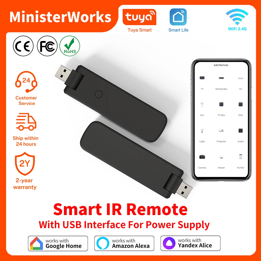 Tuya WiFi IR USB Power Supply Remote Control
Tuya WiFi IR USB Power Supply Remote Control