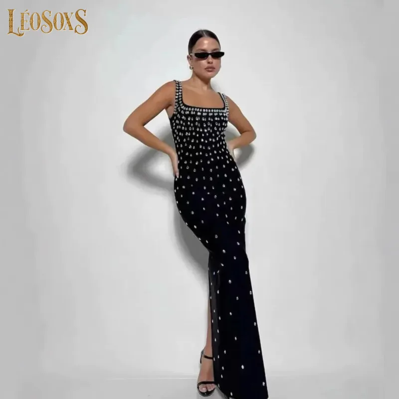 LEOSOXS Luxury Diamonds Sexy Square Collar Package Hip Bandage Dress Fashion Woman Evening Dress Celebrity Cocktail Party Outfit
LEOSOXS Luxury Diamonds Sexy Square Collar Package Hip Bandage Dress Fashion Woman Evening Dress Celebrity Cocktail Party Outfit