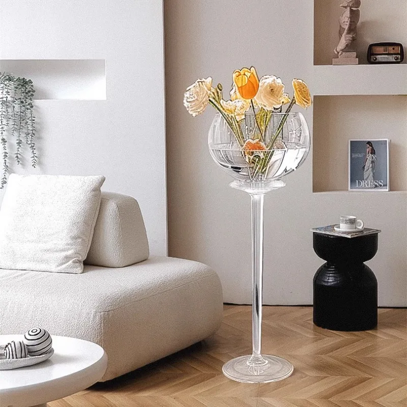 Glass Vase for Tall Stems Oversized Transparent Floor Planter Luxury Wine Cup Decor INS Aesthetic Living Room Centerpiece
Glass Vase for Tall Stems Oversized Transparent Floor Planter Luxury Wine Cup Decor INS Aesthetic Living Room Centerpiece