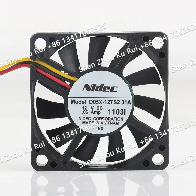 New original Nidec three wire 5V 24V 48V DC 12V 0.06A AC EC 5010 50X50X10MM 5CM silent ball bearing D05X-12TS2 01A cooling fan
New original Nidec three wire 5V 24V 48V DC 12V 0.06A AC EC 5010 50X50X10MM 5CM silent ball bearing D05X-12TS2 01A cooling fan