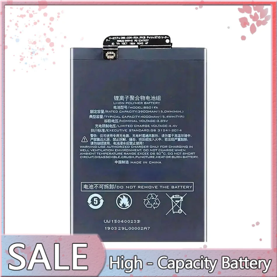 Mobile Phone Battery BS01FA 4000Mah For Xiaomi Black Shark 1 Dual Sim TD-Lte Skr-A0 Awm-A0
Mobile Phone Battery BS01FA 4000Mah For Xiaomi Black Shark 1 Dual Sim TD-Lte Skr-A0 Awm-A0