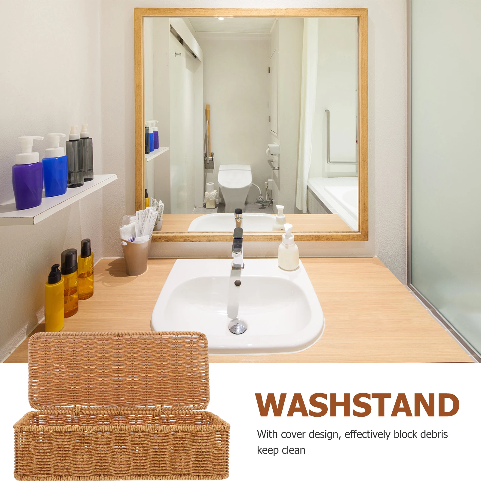 Desktop Imitation Rattan Storage Organizer Box Portable Sundries Container Woven Basket Cosmetics Holder Decorative Desktop
Desktop Imitation Rattan Storage Organizer Box Portable Sundries Container Woven Basket Cosmetics Holder Decorative Desktop