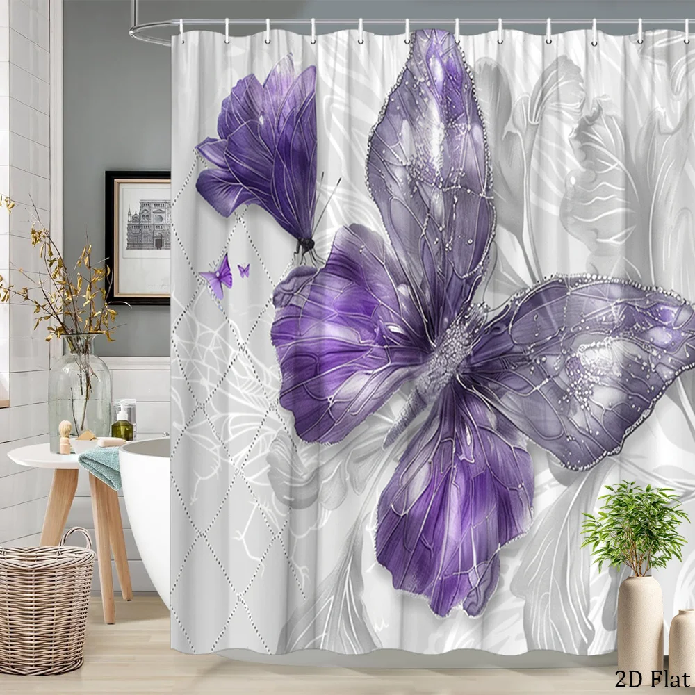 Elegant Purple Butterfly Print Shower Curtain Waterproof Bathroom Decor Luxury Bath Curtain 180x200cm
Elegant Purple Butterfly Print Shower Curtain Waterproof Bathroom Decor Luxury Bath Curtain 180x200cm