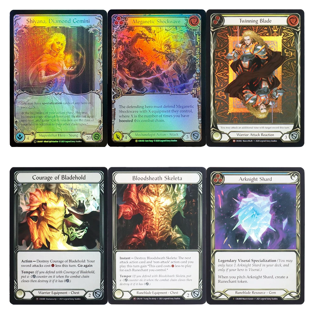 FAB Flesh and Blood TCG Proxy Game Card Deck Rainbow Aluminum Foil Tabletop Entertainment Bloodsheath Skeleta Arknight Shard
FAB Flesh and Blood TCG Proxy Game Card Deck Rainbow Aluminum Foil Tabletop Entertainment Bloodsheath Skeleta Arknight Shard