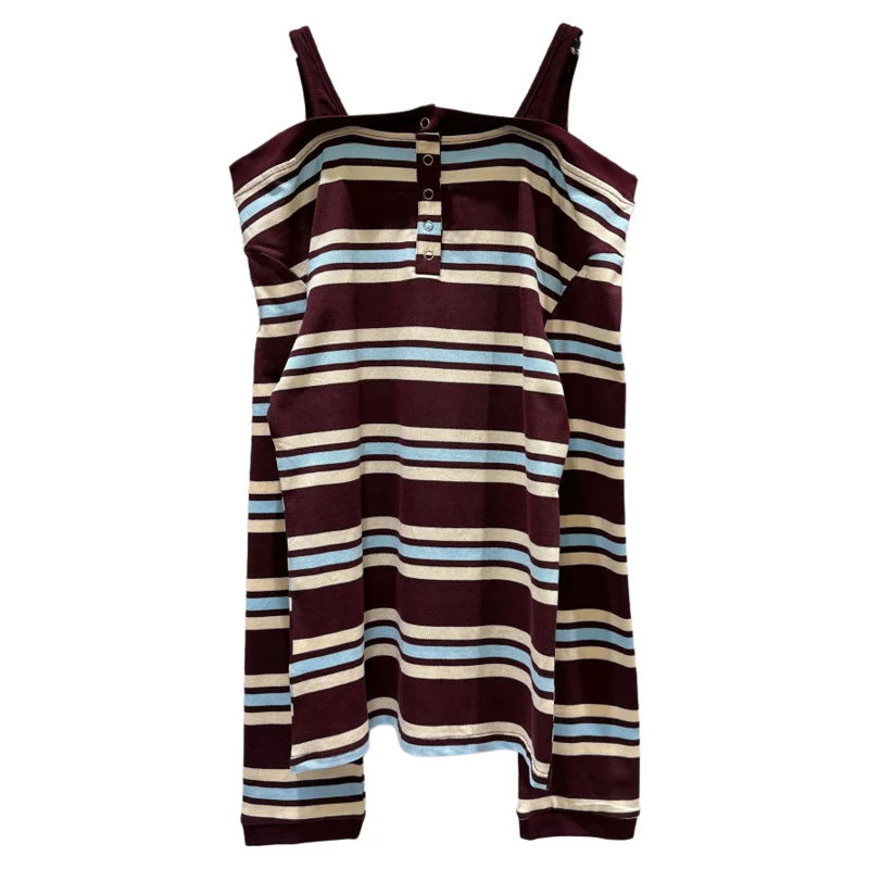 Модная милая крутая пряная футболка с овальным ремнем, цветная полосатая длинная футболка средней длины для женщин, летняя спортивная футболка
Модная милая крутая пряная футболка с овальным ремнем, цветная полосатая длинная футболка средней длины для женщин, летняя спортивная футболка