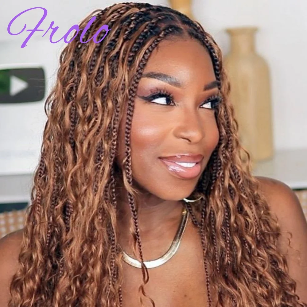 200 Density Ombre Brown 360 HD Full Lace Front Wigs Bohemian Braided Wig With Invisi Drawstring Pre Plucked With Brazilian Hair
200 Density Ombre Brown 360 HD Full Lace Front Wigs Bohemian Braided Wig With Invisi Drawstring Pre Plucked With Brazilian Hair