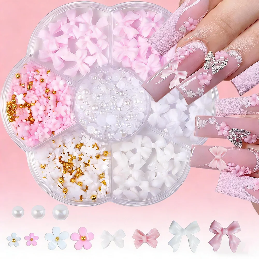 7-Grid Exquisite Nail Design Accessories, Resin Flower, Plum Blossom And Bow Nail Patches, Women's DIY Nail Decoration, Gifts
7-Grid Exquisite Nail Design Accessories, Resin Flower, Plum Blossom And Bow Nail Patches, Women's DIY Nail Decoration, Gifts