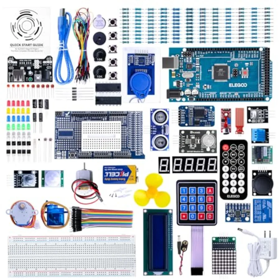 Mega R3 Project: Ultimate Starter Kit for Arduino IDE Compatibility Plastic, Black Includes Full Tutorial and All Essential Com