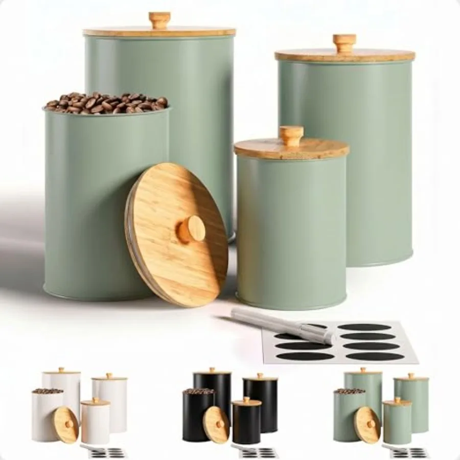 Kitchen Canisters for Countertop Set of 4 with Customizable Chalkboard Labels and Marker Pen - Big Iron Kitchen Canisters with
Kitchen Canisters for Countertop Set of 4 with Customizable Chalkboard Labels and Marker Pen - Big Iron Kitchen Canisters with