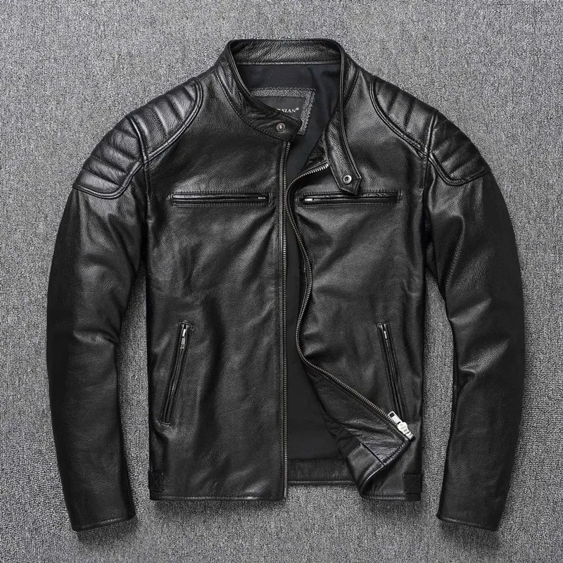 Vintage Black Brown Real Cowhide Genuine Leather Jacket Real Fur Men's Leather Jacket Bomber Men Leather Jacket Motorcycle Coat
Vintage Black Brown Real Cowhide Genuine Leather Jacket Real Fur Men's Leather Jacket Bomber Men Leather Jacket Motorcycle Coat
