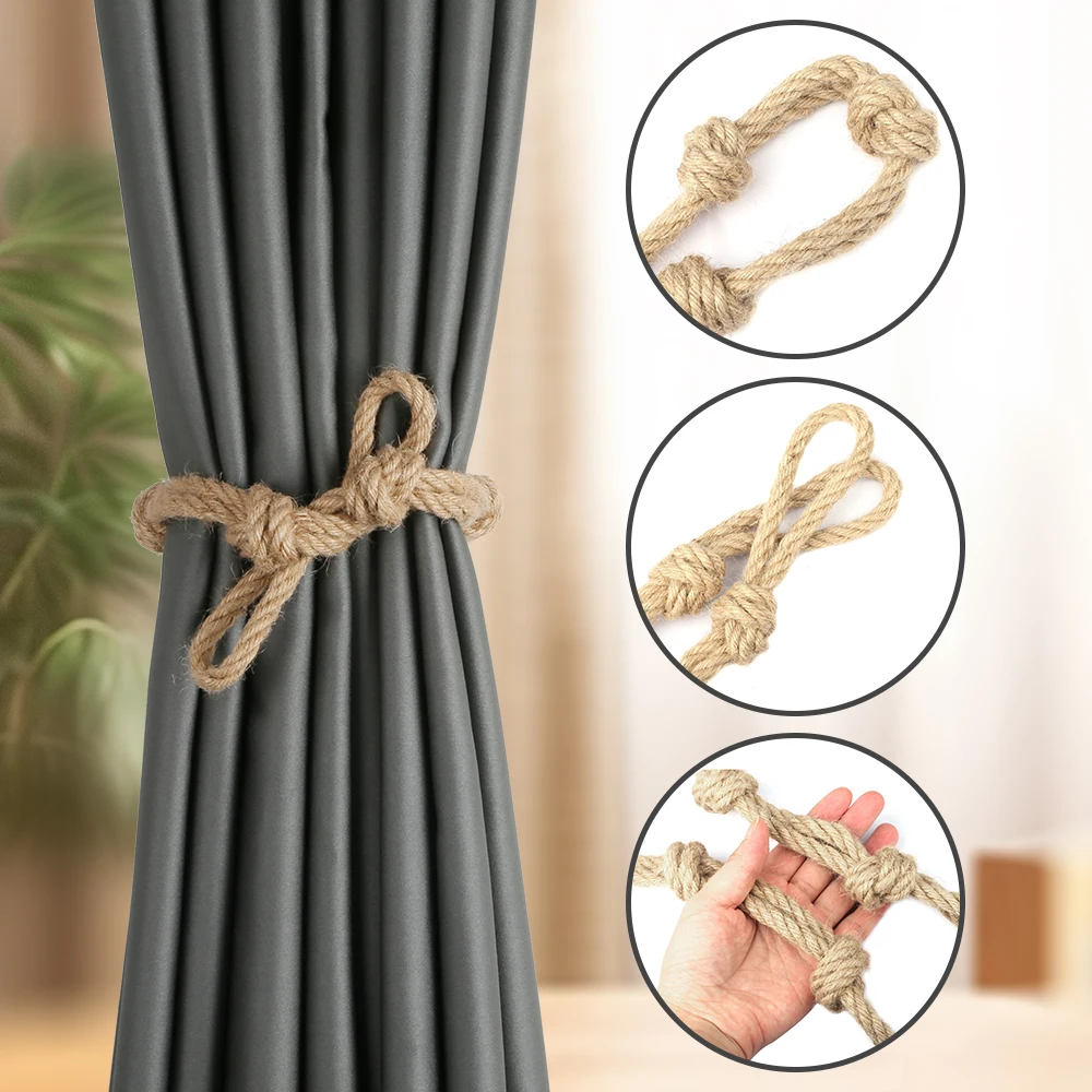 2Pieces Weave Curtain Tieback Rope Hemp Braided Tie Backs Holder Holdbacks Window Drape Knot Decorative Curtain Accessories
2Pieces Weave Curtain Tieback Rope Hemp Braided Tie Backs Holder Holdbacks Window Drape Knot Decorative Curtain Accessories