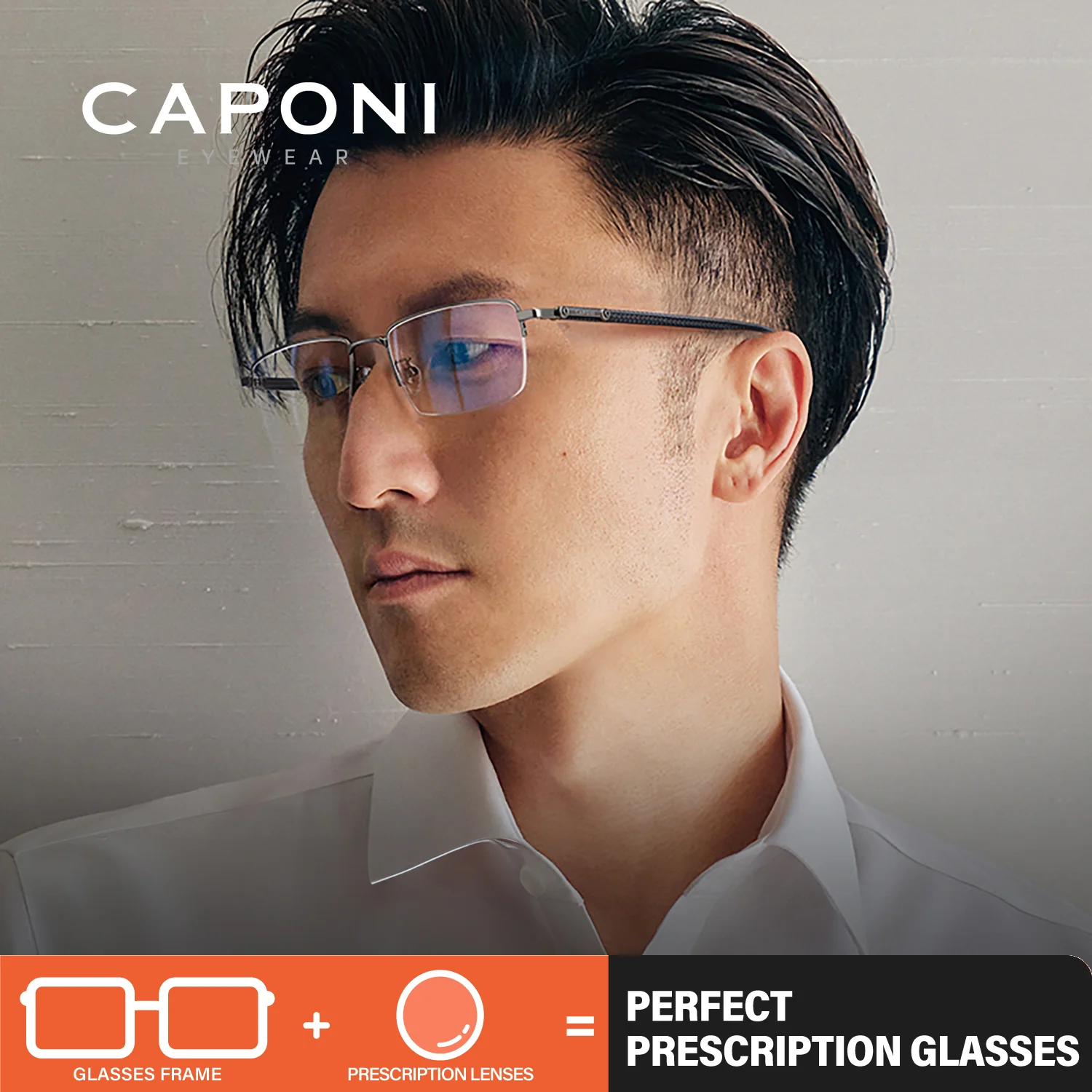CAPONI мужские очки по рецепту из углеродного волокна, легкие очки для близорукости, прогрессивные компьютерные очки с защитой от синего луча PJ35603
CAPONI мужские очки по рецепту из углеродного волокна, легкие очки для близорукости, прогрессивные компьютерные очки с защитой от синего луча PJ35603